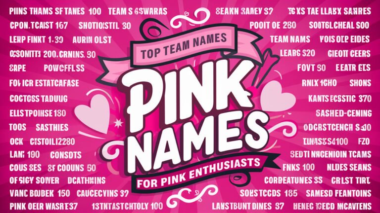 Top 100 Team Names for Pink Lovers: Cute, Creative, and Powerful Ideas
